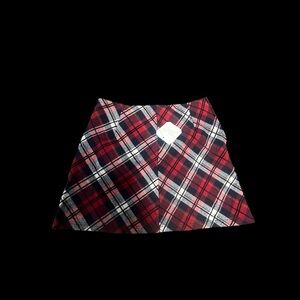 Red Plaid A-Line Mini Skirt - Classic Tartan Style